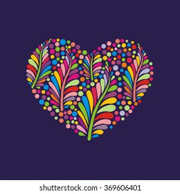 vector ornamental heart for valentines day. Vector illustration