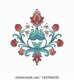 vector ornamental isolated floral composition on white background