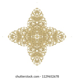Vector ornamental laced decorative rosette on white background