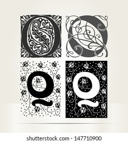 Vector Ornamental Letter O Sign Alphabet And Logo