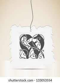 Vector ornamental letter W sign alphabet and logo