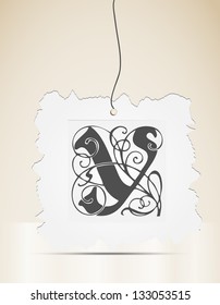 Vector ornamental letter Y sign alphabet and logo