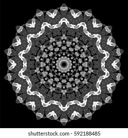 Vector Ornamental Line Pattern. Decorative Texture. Oriental Geometric Ornament