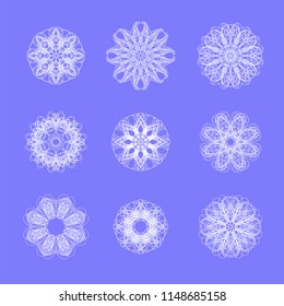 Vector Ornamental Line Pattern. Round Texture. Oriental Geometric Ornament