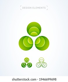 Plantilla de diseño de logotipo ornamental vectorial, estilo moderno de profundidad 3d. Flor, hoja. Icono de aplicación