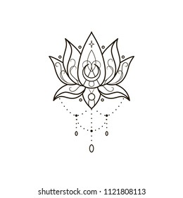 Vector Ornamental Lotus Flower Ethnic Art Stock Vector (Royalty Free ...