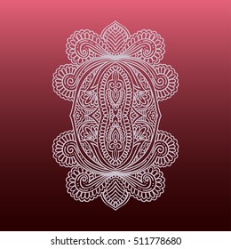 Vector ornamental Lotus flower, ethnic art, patterned Indian paisley. Hand drawn illustration. Invitation element. Tattoo, astrology, alchemy, boho and magic symbol