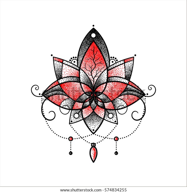 Vector Ornamental Lotus Flower Ethnic Art Stock Vector Royalty Free 574834255 Shutterstock