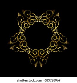 Vector ornamental mandala. Ethnic art, vintage decorative ornament. Boho style illustration for tattoo, fabric, scrapbook or web design. Alchemy, astrology and magic element.