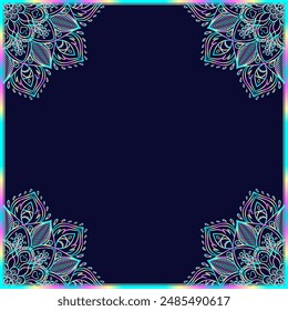 Vector ornamental mandala inspired ethnic art, patterned Indian paisley. Hand drawn illustration. Invitation element. Tattoo, astrology, alchemy, boho symbol.