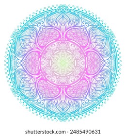 Vector ornamental mandala inspired ethnic art, patterned Indian paisley. Hand drawn illustration. Invitation element. Tattoo, astrology, alchemy, boho symbol.