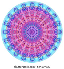 Vector ornamental mandala inspired ethnic art, patterned Indian paisley. Hand drawn illustration. Invitation element. Tattoo, astrology, alchemy, boho and magic symbol. 
