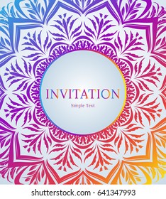 Vector ornamental mandala inspired ethnic art, patterned Indian paisley. Hand drawn illustration. Invitation element. Tattoo, astrology, alchemy, boho and magic symbol.