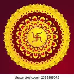 Mandala ornamental vectorial con esvástica