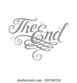 Vector ornamental movie ending typography "The End"