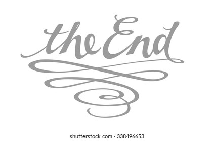 Vector ornamental movie ending typography "The End"