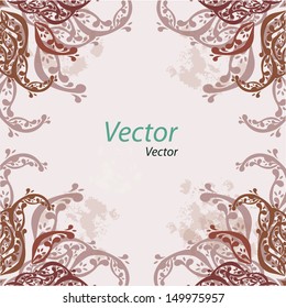 Vector ornamental oriental brown background with tiny elements