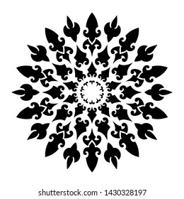 Vector ornamental ornate fleur pattern mandala design motif