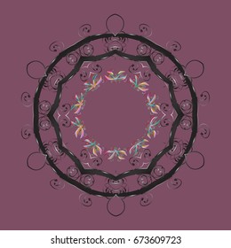 Vector ornamental pattern for holiday Thanksgiving day, a simple hand-drawn winter design on colorful background in colors.
