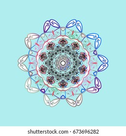 Vector ornamental pattern for holiday Thanksgiving day, a simple hand-drawn winter design on colorful background in colors.