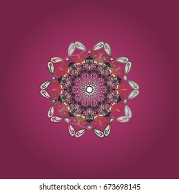 Vector ornamental pattern on colorful background for Christmas. Decorative snowflakes pattern. Design.