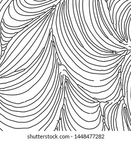 Vector ornamental petal background by undulate lines and curves. Monochrome netting composition for prints and wallpaper patterns
