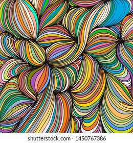 Vector ornamental petal background by undulate lines and curves. Colorful netting composition for prints and wallpaper patterns