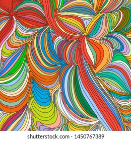 Vector ornamental petal background by undulate lines and curves. Colorful netting composition for prints and wallpaper patterns