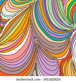 Vector ornamental petal background by undulate lines and curves. Colorful netting composition for prints and wallpaper patterns