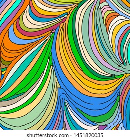 Vector ornamental petal background by undulate lines and curves. Colorful netting composition for prints and wallpaper patterns