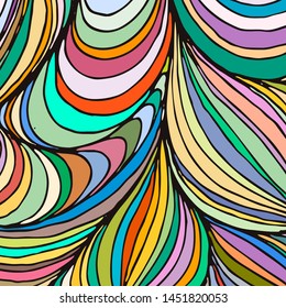Vector ornamental petal background by undulate lines and curves. Colorful netting composition for prints and wallpaper patterns