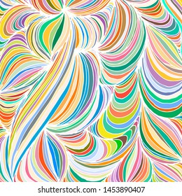 Vector ornamental petal background by undulate lines and curves. Colorful netting composition for prints and wallpaper patterns