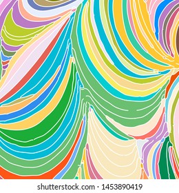 Vector ornamental petal background by undulate lines and curves. Colorful netting composition for prints and wallpaper patterns
