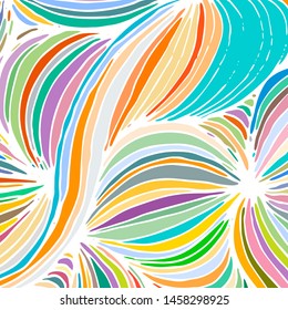 Vector ornamental petal background by undulate lines and curves. Colorful netting composition for prints and wallpaper patterns