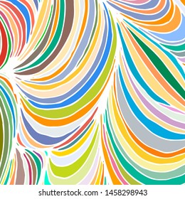 Vector ornamental petal background by undulate lines and curves. Colorful netting composition for prints and wallpaper patterns