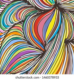 Vector ornamental petal background by undulate lines and curves. Colorful netting composition for prints and wallpaper patterns