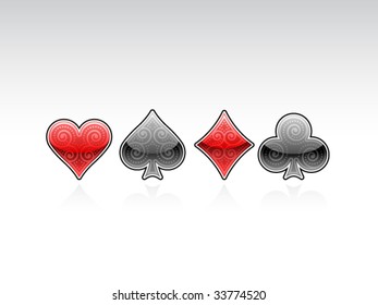 Vector Ornamental Poker Symbols Stock Vector (royalty Free) 34259425