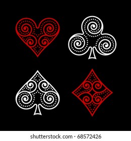 Vector Ornamental Poker Symbols