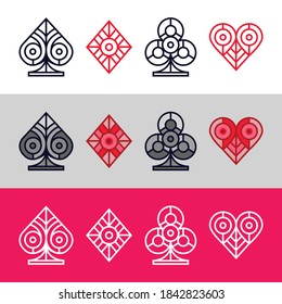 Vector Ornamental Poker Symbols poker icons