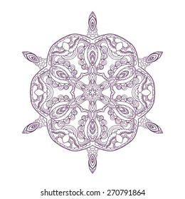Vector ornamental rosette. Oriental style. Isolate on white background