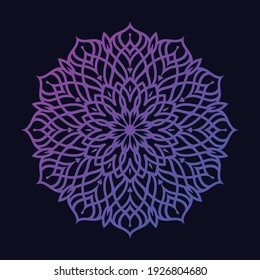 Vector ornamental Round gradient floral patterns mandala design vector logo icon for print