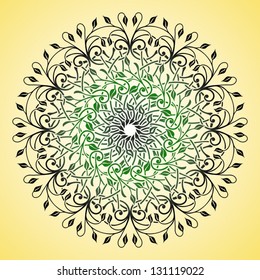 Vector ornamental round lace