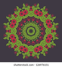 Vector ornamental round lace with damask and arabesque elements. Mehndi style. Orient traditional ornament.