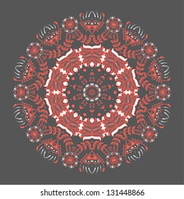 Vector ornamental round lace with damask and arabesque elements. Mehndi style. Orient traditional ornament.