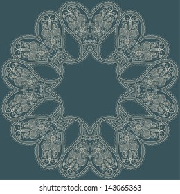Vector ornamental round lace with damask and arabesque elements. Mehndi style. Orient traditional ornament.