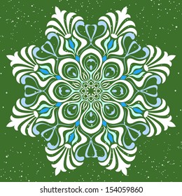 Vector ornamental round lace with damask and arabesque elements. Mehndi style. Orient traditional ornament.