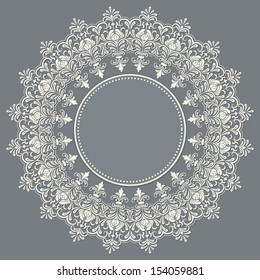 Vector ornamental round lace with damask and arabesque elements. Mehndi style. Orient traditional ornament.