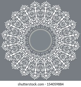 Vector ornamental round lace with damask and arabesque elements. Mehndi style. Orient traditional ornament.