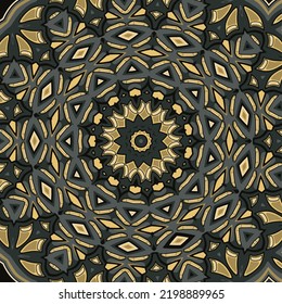 Vector ornamental round lace with damask and arabesque elements mehndi style orient traditional