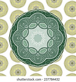 Vector ornamental round lace with damask and arabesque elements. 